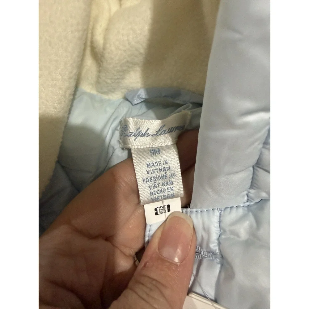 RALPH LAUREN DOWN BABY BLUE BUNTING &‎ JACKET SIZE 9mth NWT **Separates In Two**